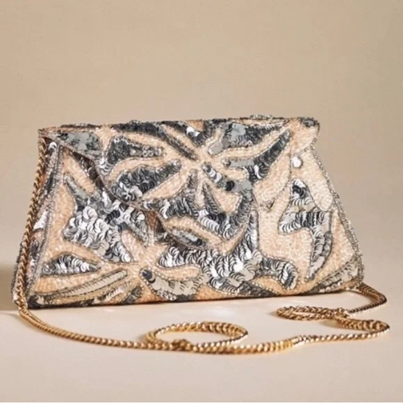 Anthropology Scalloped Sequin Crossbody Clutch - Picture 6 of 7